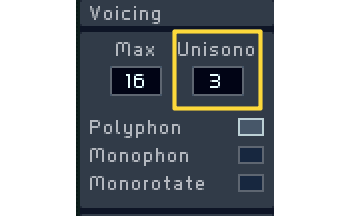 unison feature in massive synthesizer