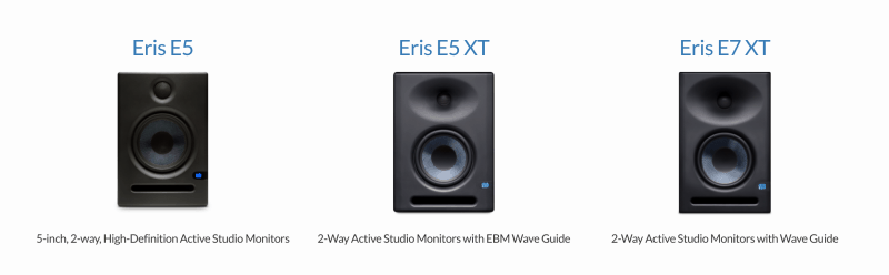 presonus eris line of studio monitors 