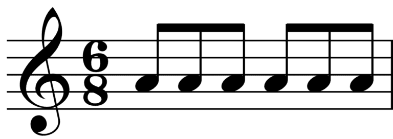 6/8 time signature notation