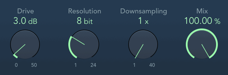 bitcrusher settings