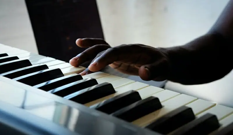 person playing piano