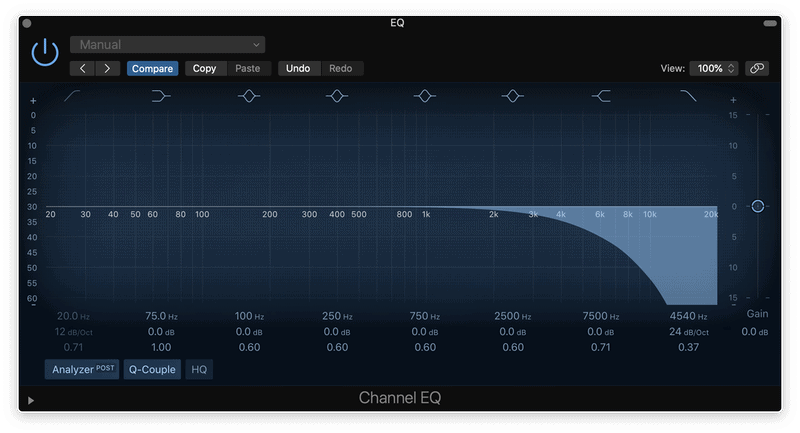 logic pro eq low pass filter