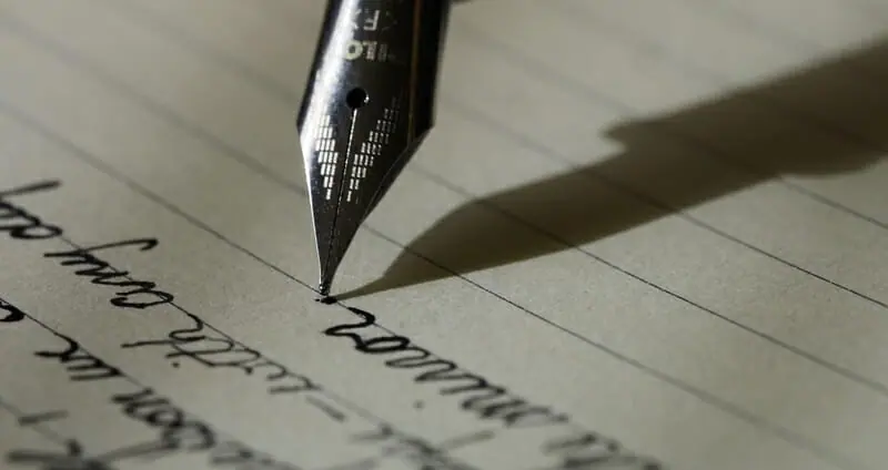 writing lyrics with a fountain pen