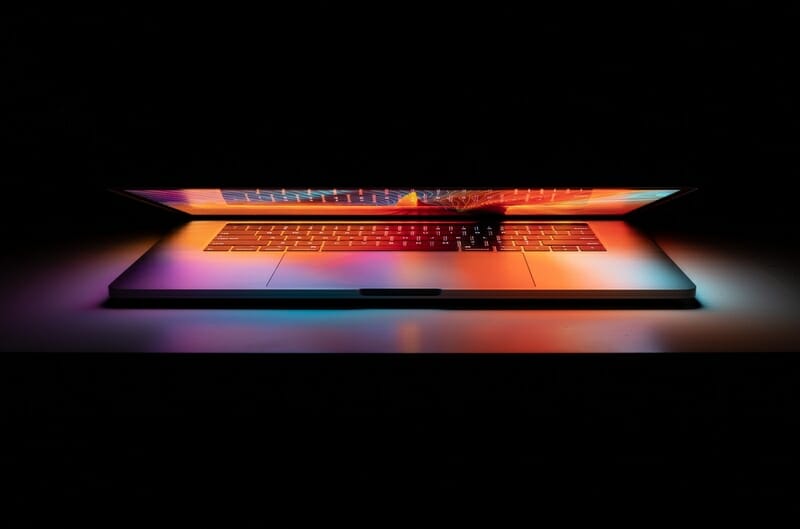 brightly lit computer