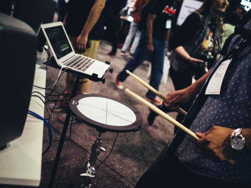 drummer playing an electric drum pad