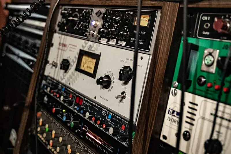 outboard gear in a recording studio