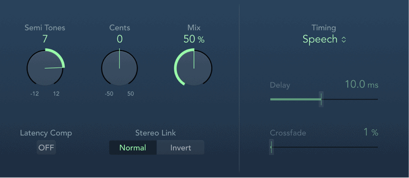 logic pro x stock pitch shifter