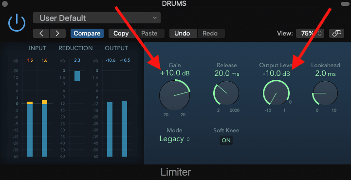 Using Limiters on Individual Tracks 